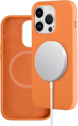 Premium Silicone Case with MagSafe By iSerieshub Compatible For Phone-iPhone 14 Plus / Orange