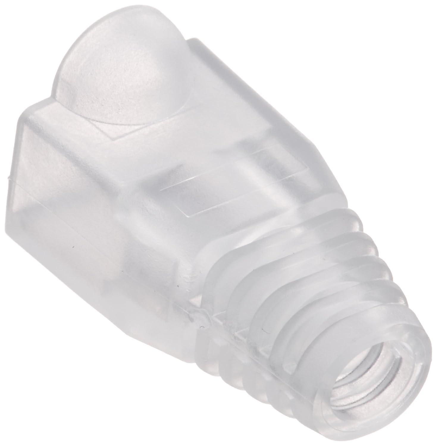 RJ45 Connector Boots Cat5E/Cat6 Plugs Caps for Network Cables (Transparent )- Pack of 50