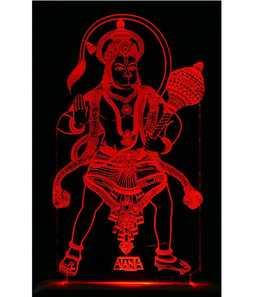 SUPER AJANTA 2009 Lord Hanumanji Pavanputra 3D Night Lamp Multi - Pack of 1