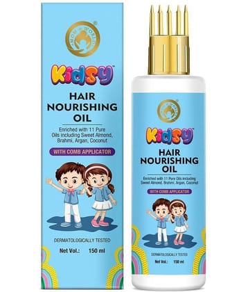 Mom & World Kidsy Hair Nourishing Oil With Comb Applicator for Kids, Dermatologically Tested, Enriched With 11 Pure Oils, 150ml