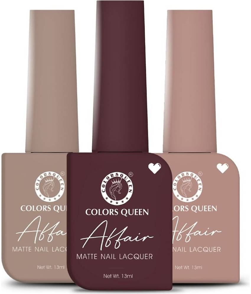 Colors Queen Affair Nail Polish setof 3 (22 Mulberry Maven, 41 Mellow Coral & 59 Latte)