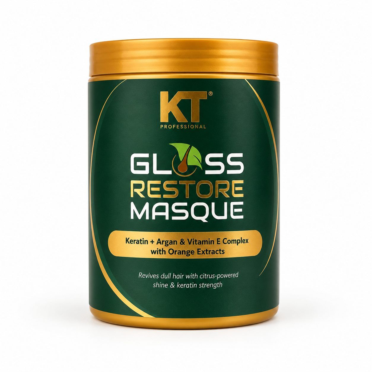 KT Professional Gloss Restore Masque, Keratin & Argan Oil Hair Mask for Smooth, Shiny & Frizz-Free Hair – 1000ml