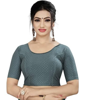 THE PRIVATE LABLE Grey Readymade without Pad Lycra Women's Blouse ( Pack of 1 )