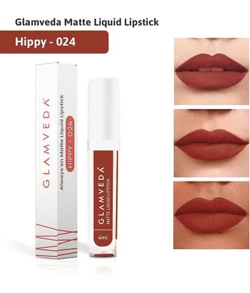 Glamveda Matte Liquid Lipstick, 12Hr Stay, Lightweight & Transferproof, (First crush - 011) 4ml
