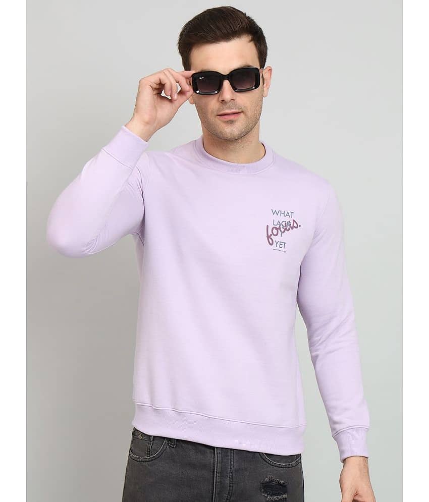 OGEN Cotton Blend Round Neck Men's Sweatshirt - Lavender ( Pack of 1 )