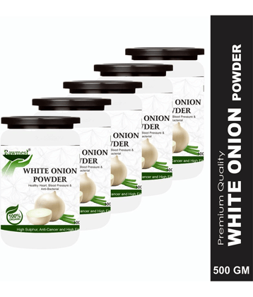Rawmest 100% Pure White Onion For Healthy Hart Powder 500 Gm Pack of 5