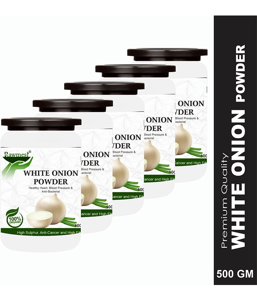 Rawmest 100% Pure White Onion For Healthy Hart Powder 500 Gm Pack of 5