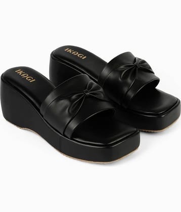 IKAGI Black Women's Slip On Heels