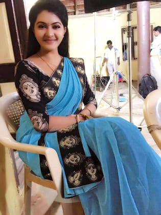 Stunning Sky Blue Coloured Partywear Chanderi Silk Saree