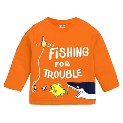 Boys Full Sleeves Regular Fit Cotton T-Shirt