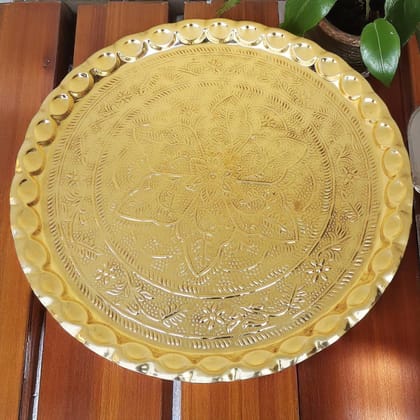 Brass Thali  Flower Design (ZMAS203 C)