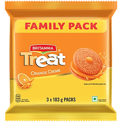 Britannia Treat - Orange Creme Biscuits, 309 g (3 x 103 g each)