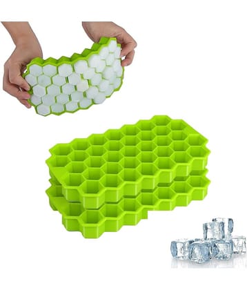 Magnique 2 Pcs 37 Cavity Silicone Honeycomb Ice Tray Multicolor