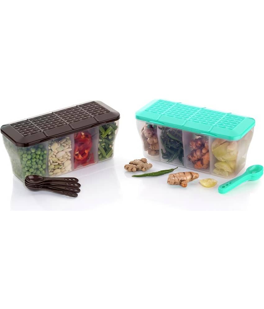 FIT4CHEF Vegetable Storage PET Multicolor Multi-Purpose Container ( Set of 2 )