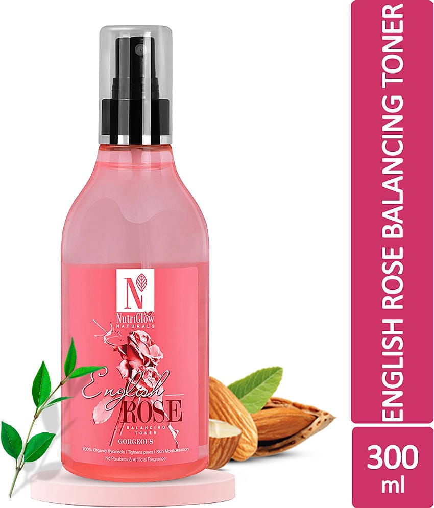 Nutriglow NATURAL'S English Rose Balancing Toner(300 ml) Skin Freshener 300 mL