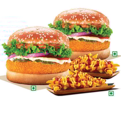 2 Extra Crunchy Veg Whopper Deluxe +2Korean Spicy Fries.