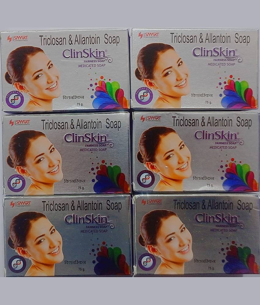 CLINSKIN SOAP 75 GM ( PACK OF 6) - Beauty Soap for All Skin Type (Pack of 6)