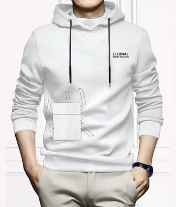 AUSK Hooded T-Shirt for Men - Cotton Blend ( White, Pack of 1 )