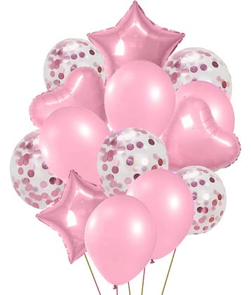 30 Metallic Balloon (RoseGold) + 5 Confetti Balloon (RoseGold) + 2 Star (RoseGold) + 2 Dil(RoseGold)