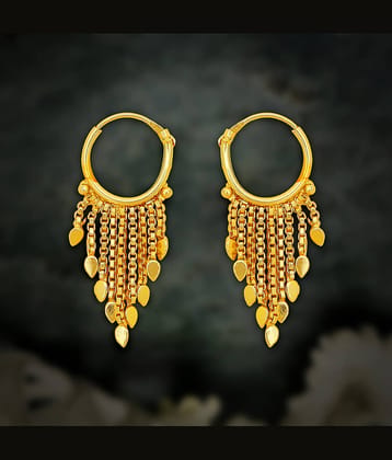 LUV FASHION Golden Bali Earrings ( Pack of 1 )