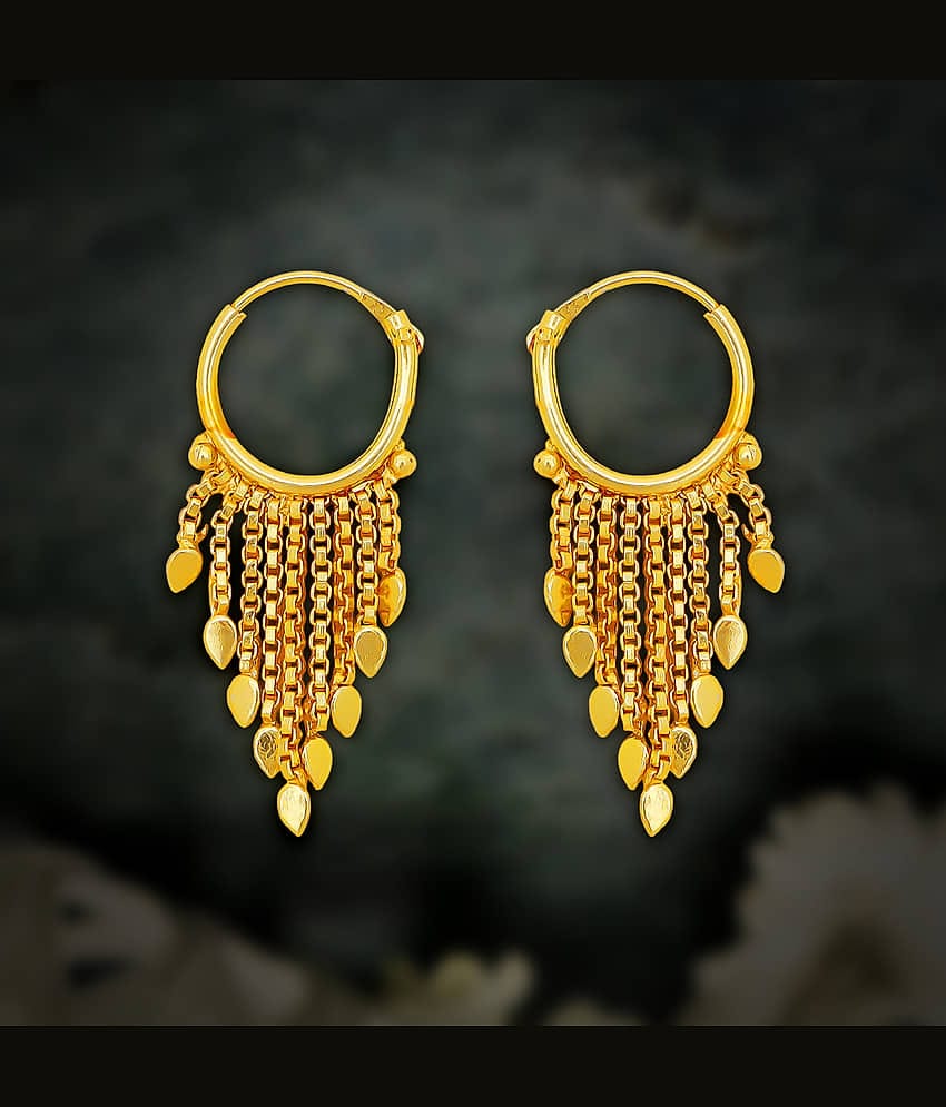 LUV FASHION Golden Bali Earrings ( Pack of 1 )