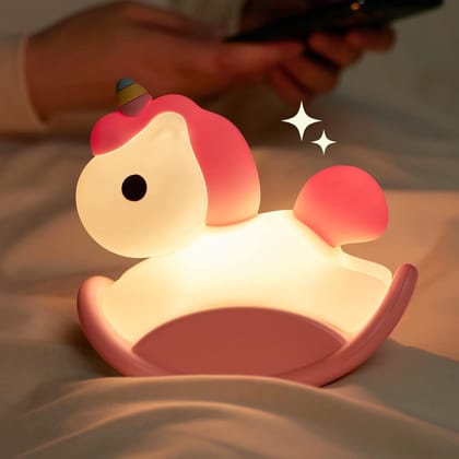 Cute Rocking Horse Unicorn Design Silicon Night Lamp