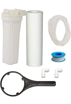 Pre Filter for Water Purifier, Food Grade Leak Free External Pre filter Kit, 9 Inch MLT Candle, PL4 & PL6 Elbows, Pipe Compatible with Aquaguard/Eureka Forbes RO Water Purifiers