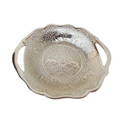 Brass Lion Bowl With Silver Finish (BMAS203)