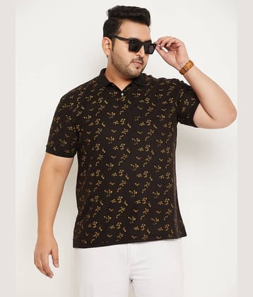 GET GOLF Pack of 1 Cotton Blend Regular Fit Printed Half Sleeves Men's Polo T Shirt ( Black )