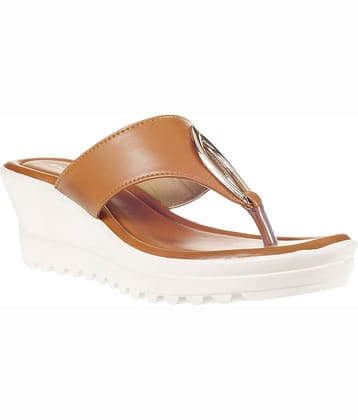 KHADIM Tan Wedges Heels