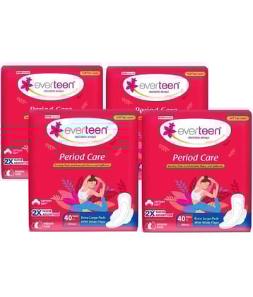 Everteen Period Care XL Soft Sanitary Pads For Medium Flow, 40 Pads Each (Pack of 4)
