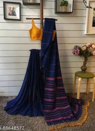 Summer Collection. Khadi  Khesh  Saree. With Blouse Piece Running .... Fabric-Khadi Cotton by Cotton. Soft and Comfortable Quality.
