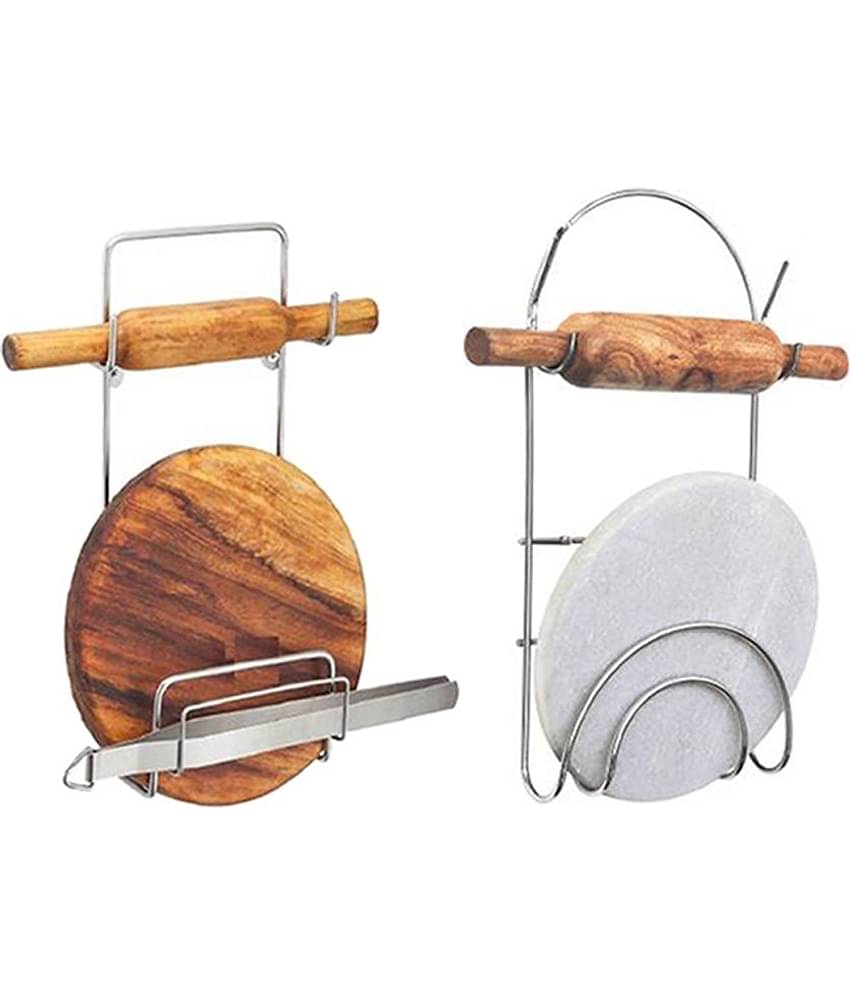 JISUN - Silver Stainless Steel Storage Racks ( Pack of 2 )