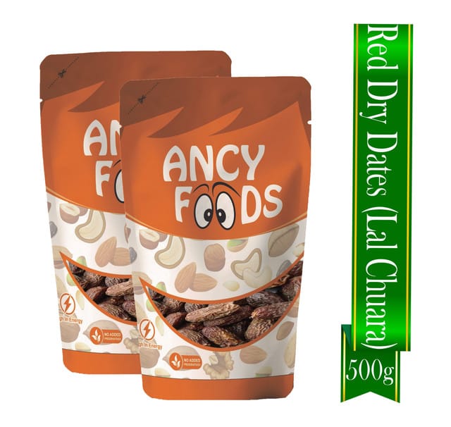 Ancy Lal Chuara 500 Grams (250 Grams X 2) - Traditional Red Dry Dates | Lal Sukha Khajoor Known For Their Natural Sweetness | Widely Used in Indian Kitchens for Sweets, Kheer, and Health Reci