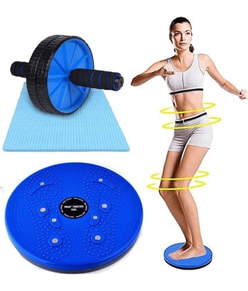 HORSE FIT AB Roller & Tummy Twister (Combo of 2) Waist Trimmer Body Toner Home Gym Equipment For Men & Women Abdominal Exerciser - (Multicolor)