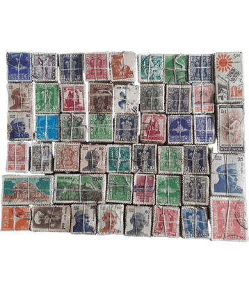 Collection of 50 Different Variety 5000 Indian Stamps Lot Commemorative and Definitive Grab Sale Collectible,,,,See Description for Details