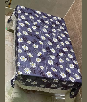 mopak decor Printed Polyester 2 Seater Square Table Cover ( 152 x 102 ) cm Pack of 1 Blue