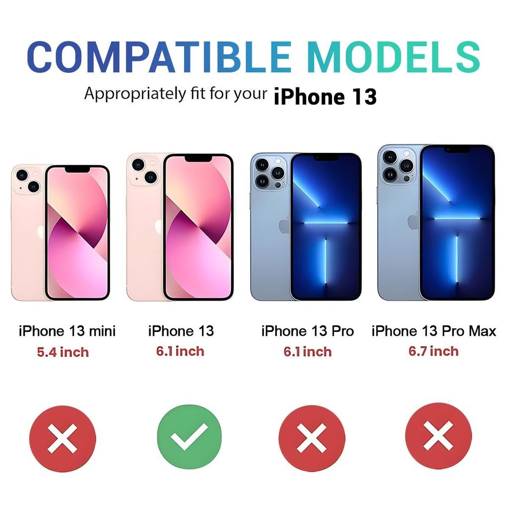 LIRAMARK Case Compatible with Apple iPhone 13 (6.1 inch) with Stand & Slider Camera Military Grade Protection