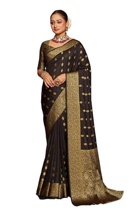 Women's Banarasi Silk Saree with Unstitched Blouse