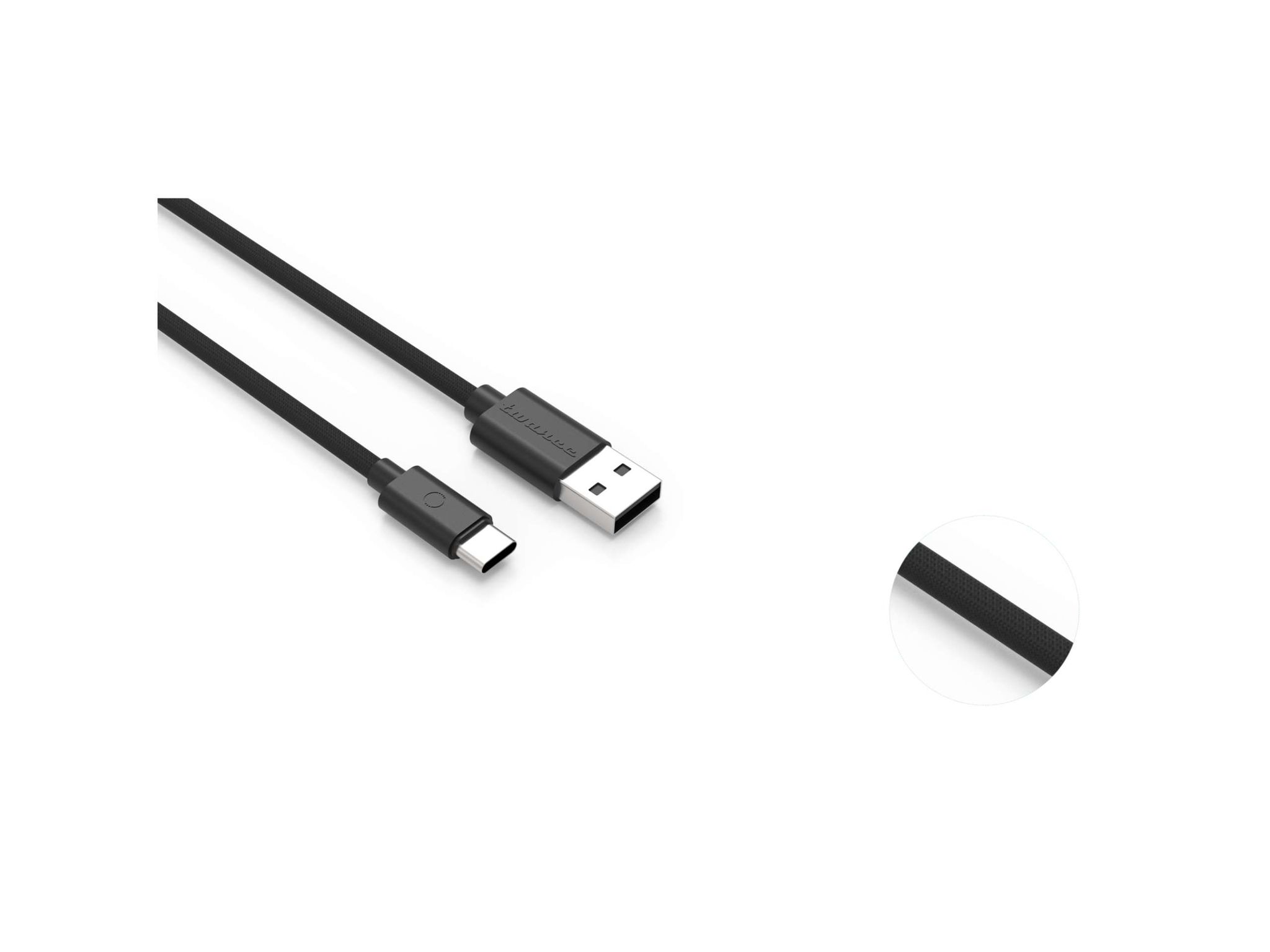 Twance T24B Braided - Type C to USB Charging & data transfer Cable, 2 M, Black - 500 Pieces
