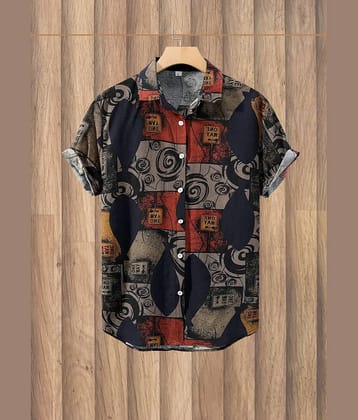 AAPSKA Poly Cotton Regular Fit Printed Half Sleeves Men's Casual Shirt - Blue ( Pack of 1 )