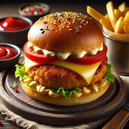Cheese Aloo Tikki Burger