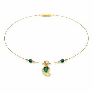 Invisible Chain 1 Layer, Gold and Green, 1 Qty