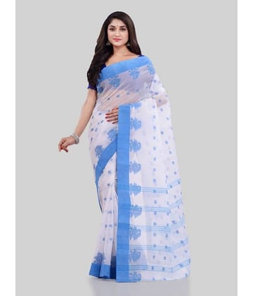 Desh Bidesh Cotton Printed Saree Without Blouse Piece ( Blue )