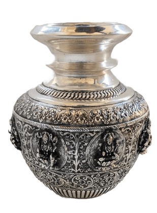 Nandighosh Silver Art Pure Silver Lakshmi Kalash