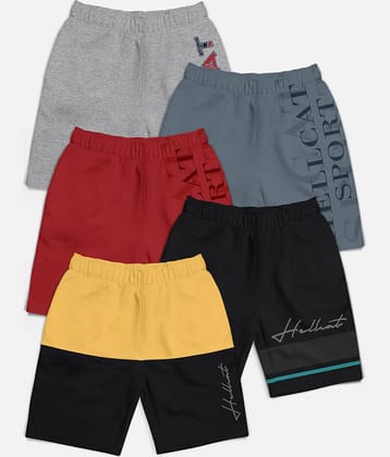 HELLCAT Pack of 5 Cotton Blend Shorts For Boys ( Multicolor )
