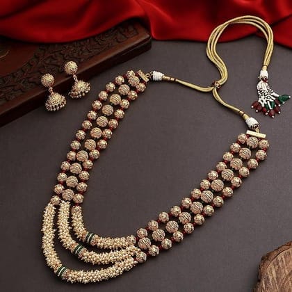 Black Silver Tones Copper Layered Necklace