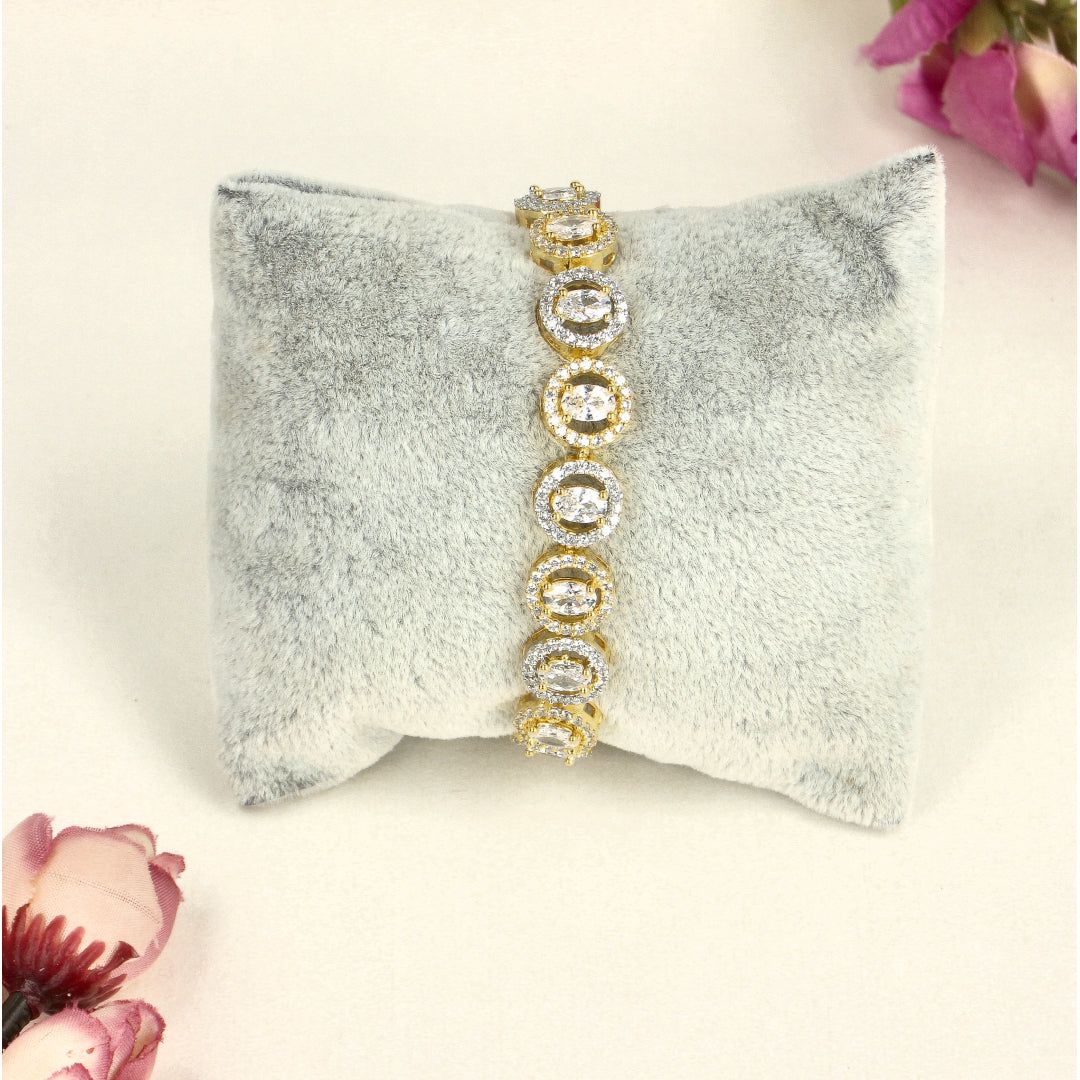 Two-Tone Diamond Bracelet with circle - SIA445147