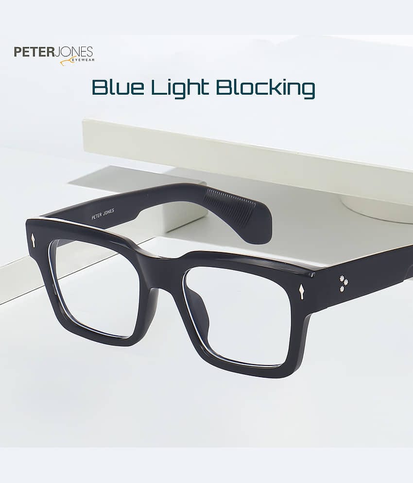 Peter Jones Black Full Rim Square Computer Glasses ( Pack of 1 )