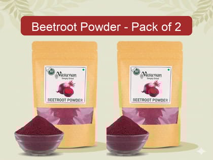 Vasuvan Beetroot Powder (Pack of 2 - 200g Each) | Natural Red Superfood Duo